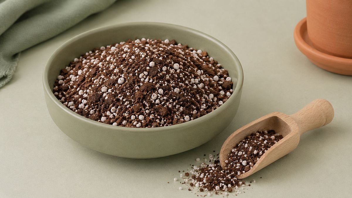 A bowl of light airy propagation mix with visible perlite